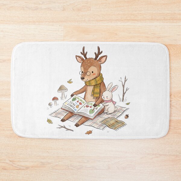 Item preview, Cute Deer and Bunny Reading Forest Tales Book designed and sold by TaiwanMemory.