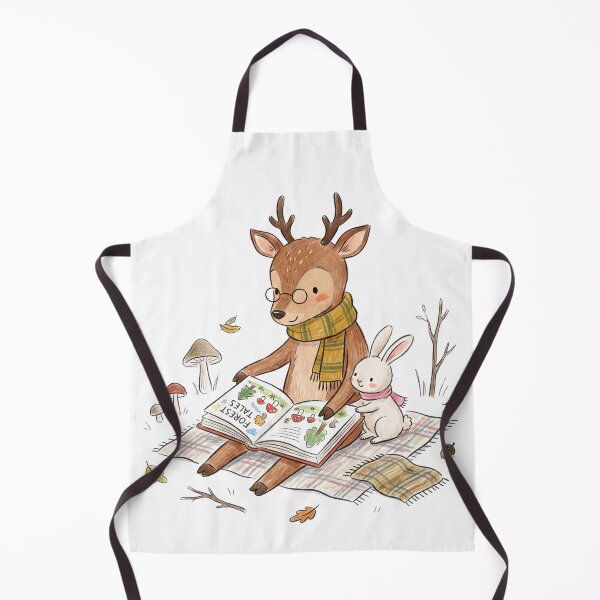 Item preview, Cute Deer and Bunny Reading Forest Tales Book designed and sold by TaiwanMemory.