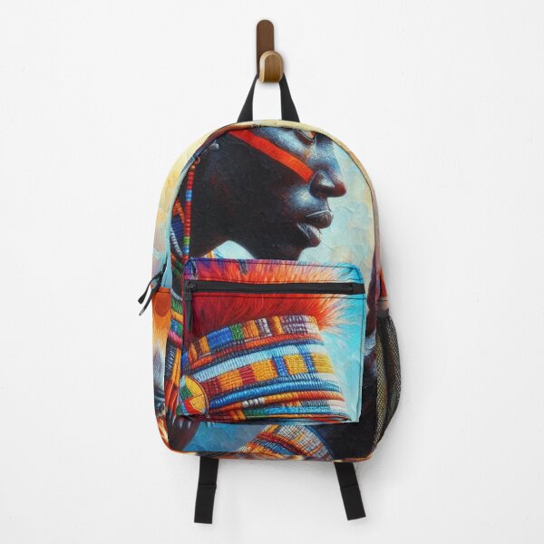 Item preview, Warrior & Lion | African Tribal Warrior Art | Courage, Strength & Fearless Spirit | Vibrant Cultural Wall Art designed and sold by SOSCHISTUDIO.