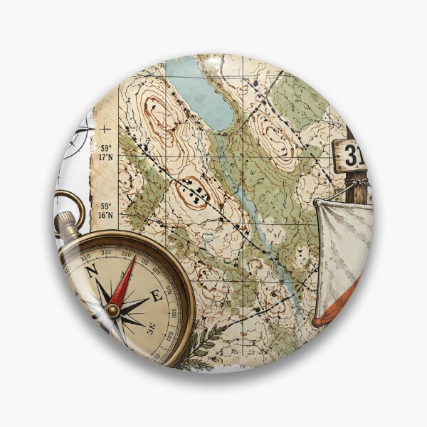 Item preview, T-Shirt - Sticker - Find Your Way Orienteering Map Art designed and sold by ForeverPrintsOK.