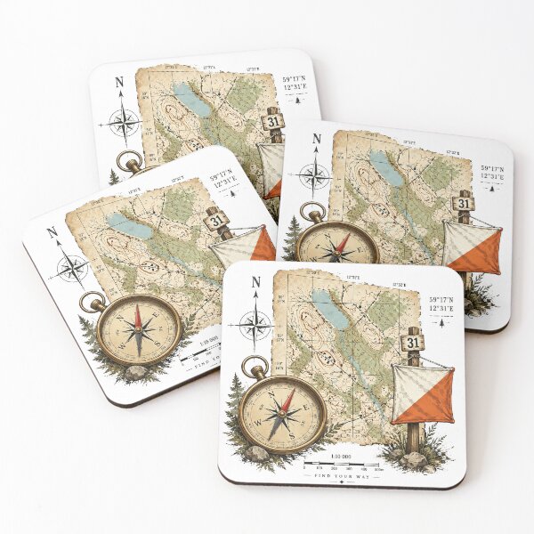 Item preview, T-Shirt - Sticker - Find Your Way Orienteering Map Art designed and sold by ForeverPrintsOK.