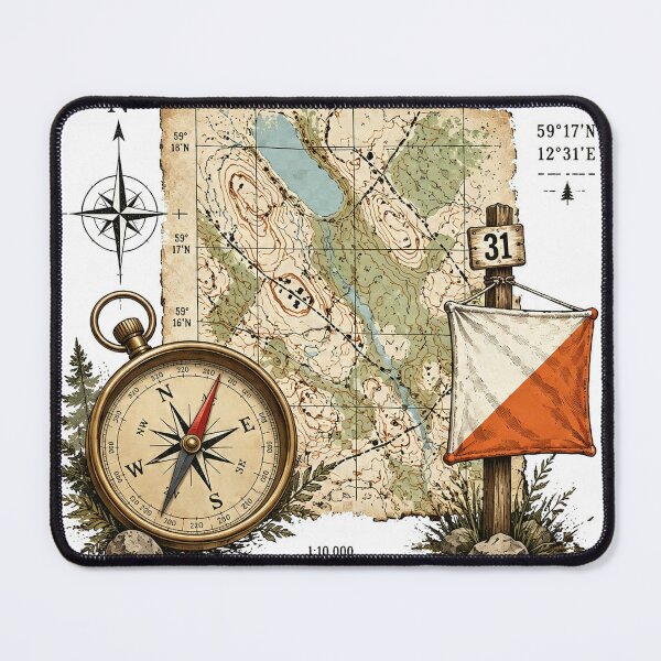 Item preview, T-Shirt - Sticker - Find Your Way Orienteering Map Art designed and sold by ForeverPrintsOK.