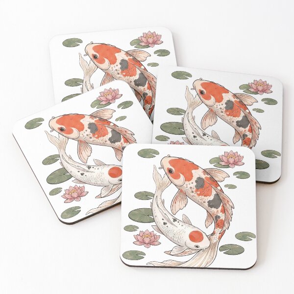 Item preview, Elegant Koi Fish with Lotus Flowers designed and sold by Kivelo.