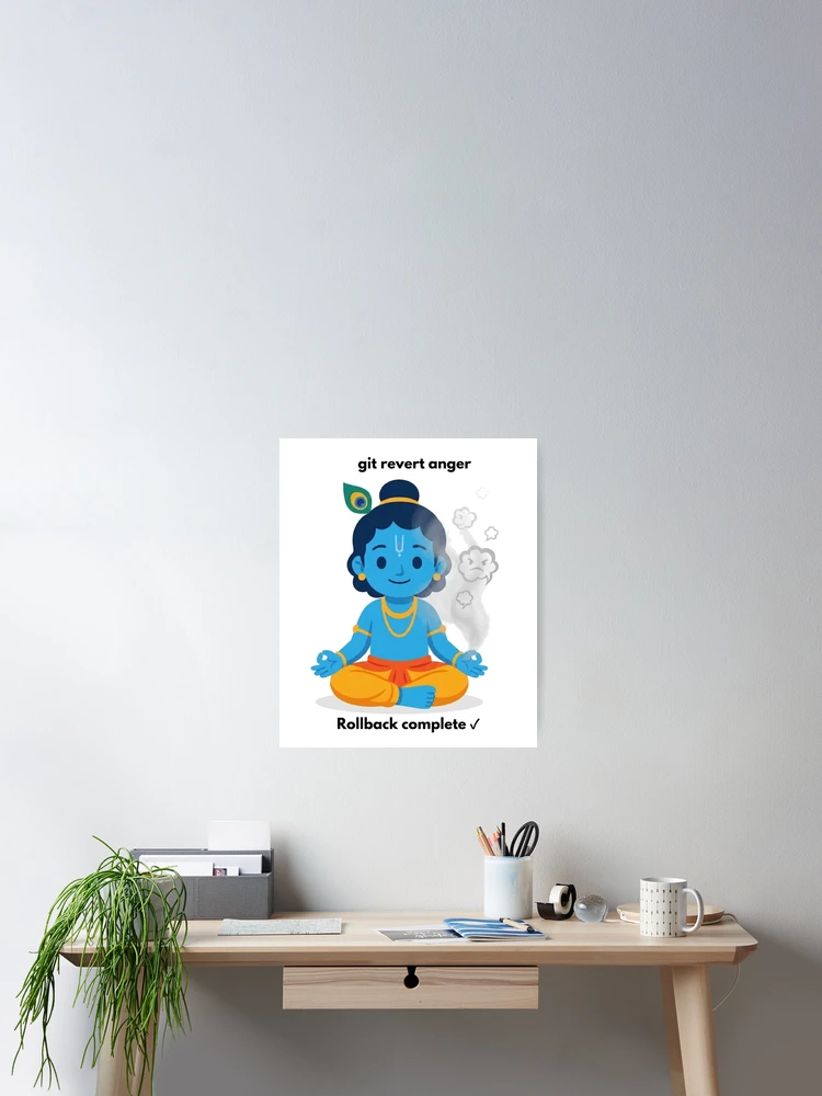Thumbnail 2 of 3, Poster, git revert anger | Git Developer Sticker | Tech Humor designed and sold by BhaktiByte.