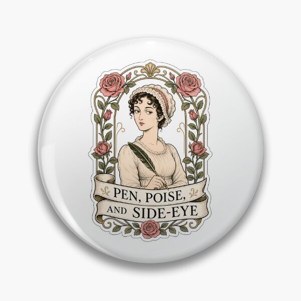 Item preview, Pen Poise and Side Eye Jane Austen Pride and Prejudice Sticker Art designed and sold by Fenay Designs.