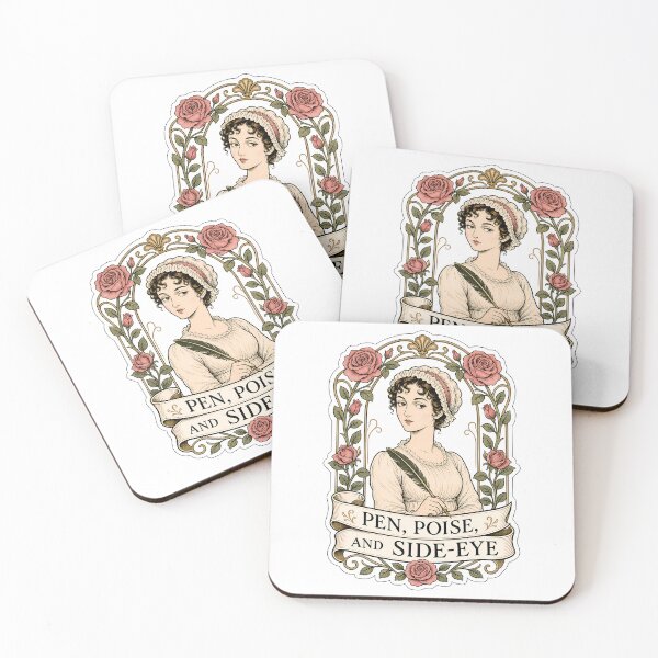 Item preview, Pen Poise and Side Eye Jane Austen Pride and Prejudice Sticker Art designed and sold by Fenay Designs.
