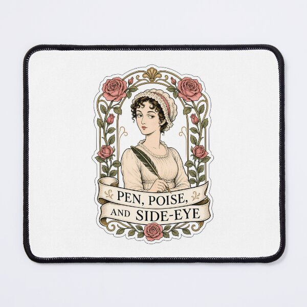 Item preview, Pen Poise and Side Eye Jane Austen Pride and Prejudice Sticker Art designed and sold by Fenay Designs.
