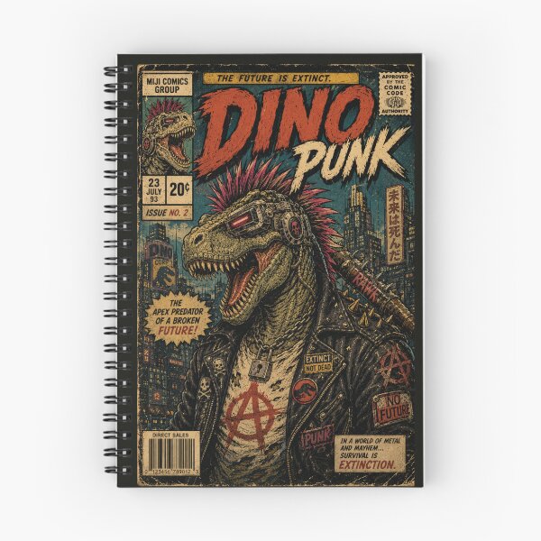 Item preview, Dino Punk - Vintage Comic Book Cover designed and sold by InkZillaStudio.