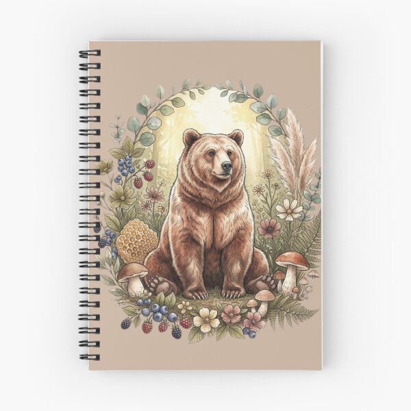 Item preview, Boho Brown Bear with Wild Berries designed and sold by lstaford.