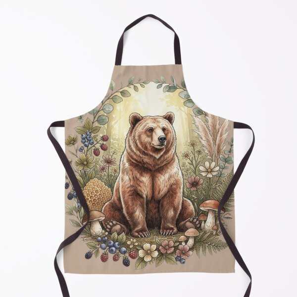 Item preview, Boho Brown Bear with Wild Berries designed and sold by lstaford.