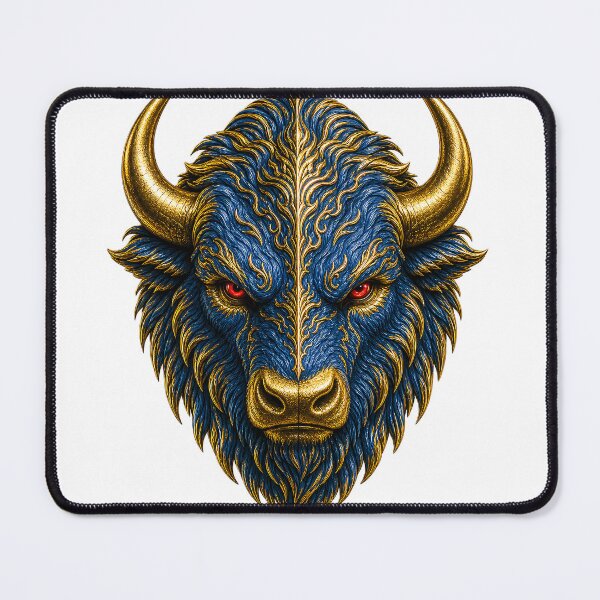 Item preview, Royal Blue & Gold Wild Bison Heads SVG Bundle designed and sold by Mnrrstudio.