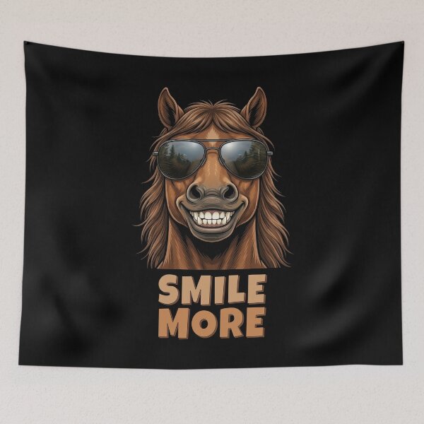 Item preview, Smile More Funny Horse Sunglasses Retro Graphic designed and sold by DigitalArtx-com.