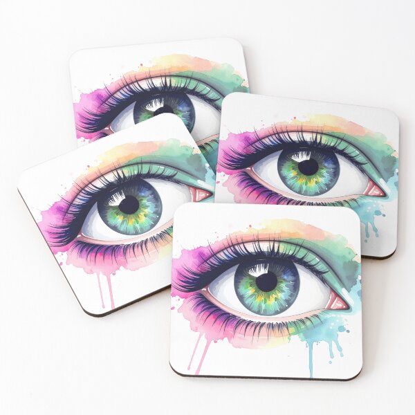 Item preview, Female eye, green, in translucent watercolors designed and sold by LiskoDesign.