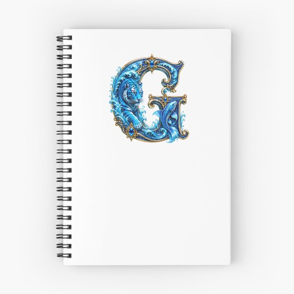Item preview, Aqua Zodiac Guardian White Tiger-Pisces Letter G designed and sold by BlissBlvdShop.