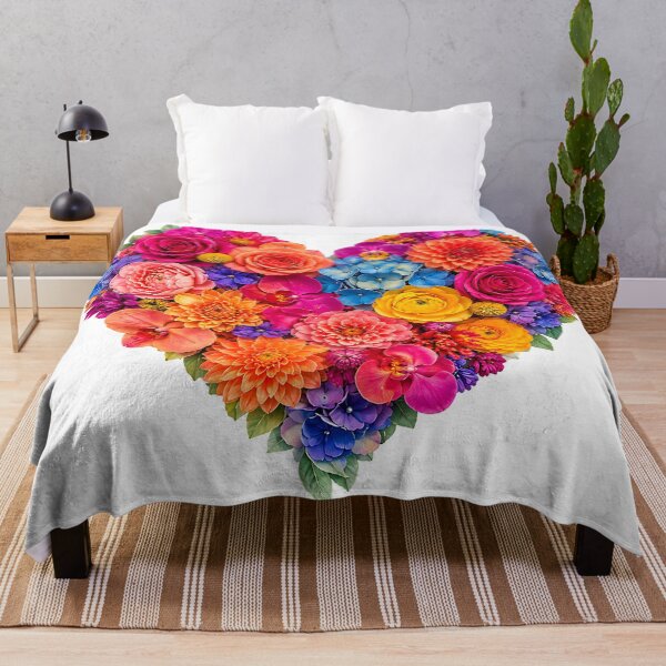 Item preview, Colorful Flower Heart Bouquet Floral Art designed and sold by Aureva Arts Shop.