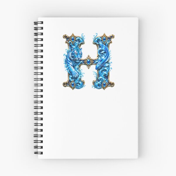 Item preview, Aqua Zodiac Guardian White Tiger-Pisces Letter H designed and sold by BlissBlvdShop.