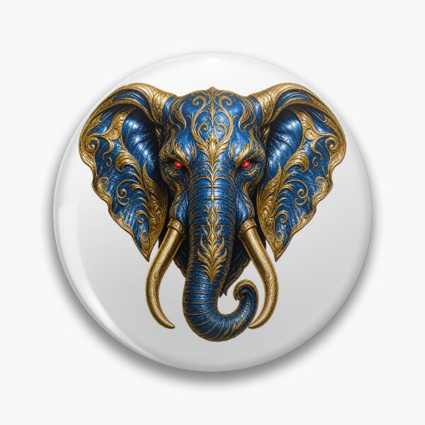 Item preview, Royal Blue & Gold Wild Elephant Heads SVG Bundle designed and sold by Mnrrstudio.