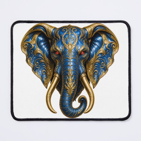 Item preview, Royal Blue & Gold Wild Elephant Heads SVG Bundle designed and sold by Mnrrstudio.