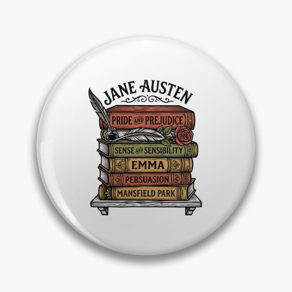 Item preview, Jane Austen Book Stack Pride and Prejudice Emma Literature Art designed and sold by Fenay Designs.