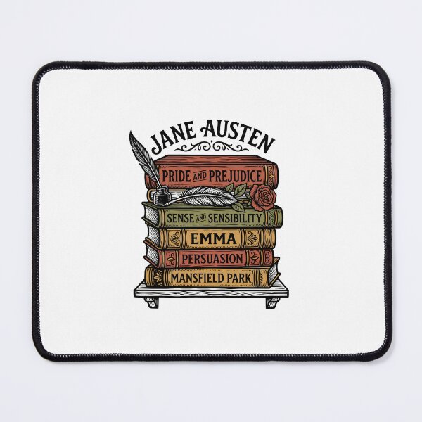 Item preview, Jane Austen Book Stack Pride and Prejudice Emma Literature Art designed and sold by Fenay Designs.