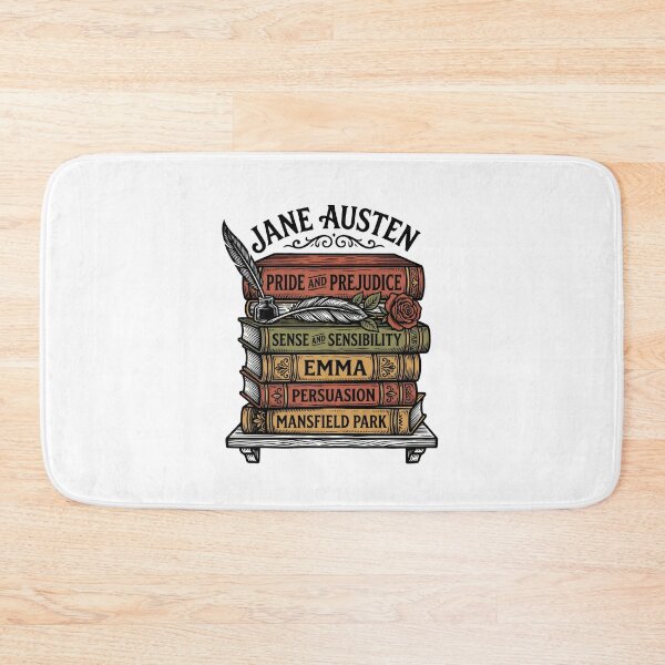 Item preview, Jane Austen Book Stack Pride and Prejudice Emma Literature Art designed and sold by Fenay Designs.