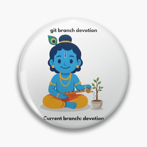 Item preview, git branch devotion | Git Developer Sticker | Tech Humor designed and sold by BhaktiByte.