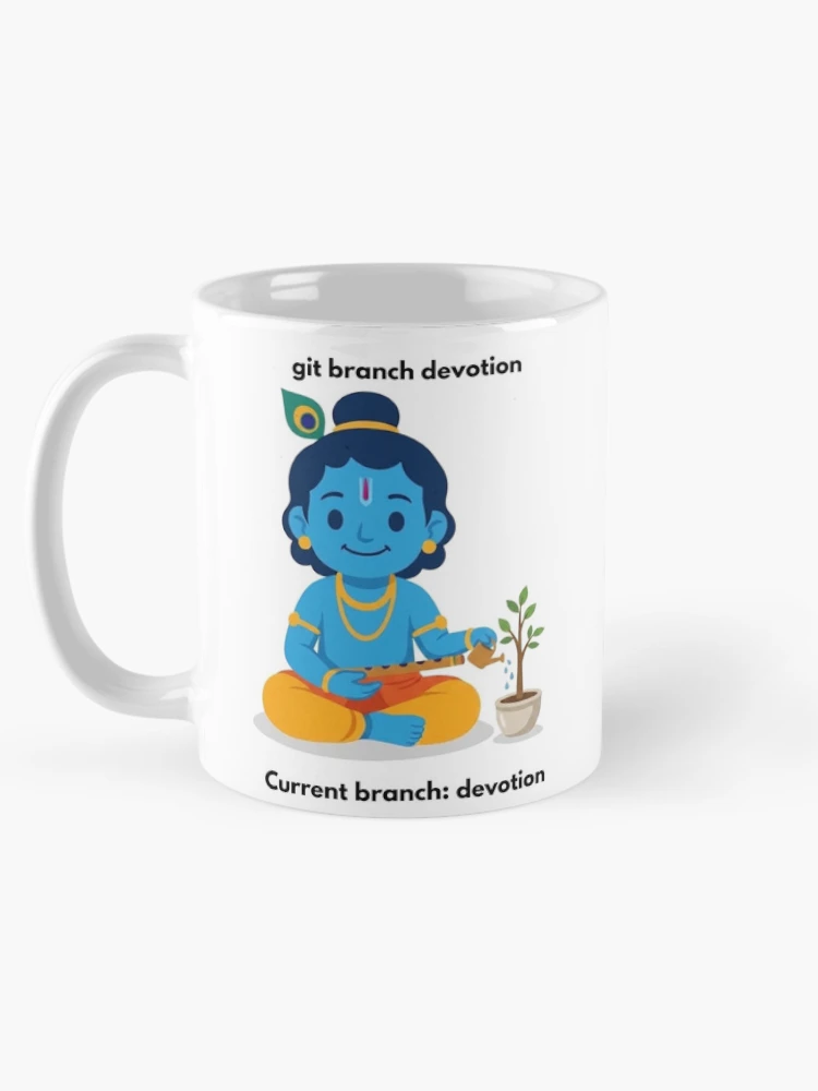 Thumbnail 5 of 6, Coffee Mug, git branch devotion | Git Developer Sticker | Tech Humor designed and sold by BhaktiByte.