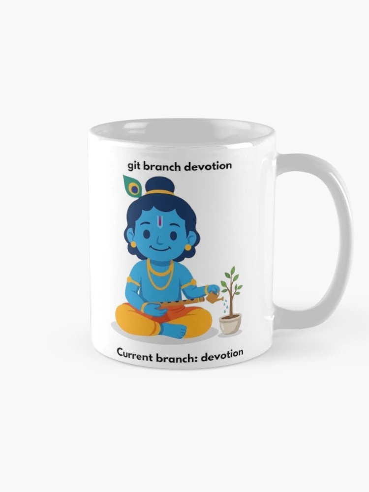 Thumbnail 3 of 6, Coffee Mug, git branch devotion | Git Developer Sticker | Tech Humor designed and sold by BhaktiByte.