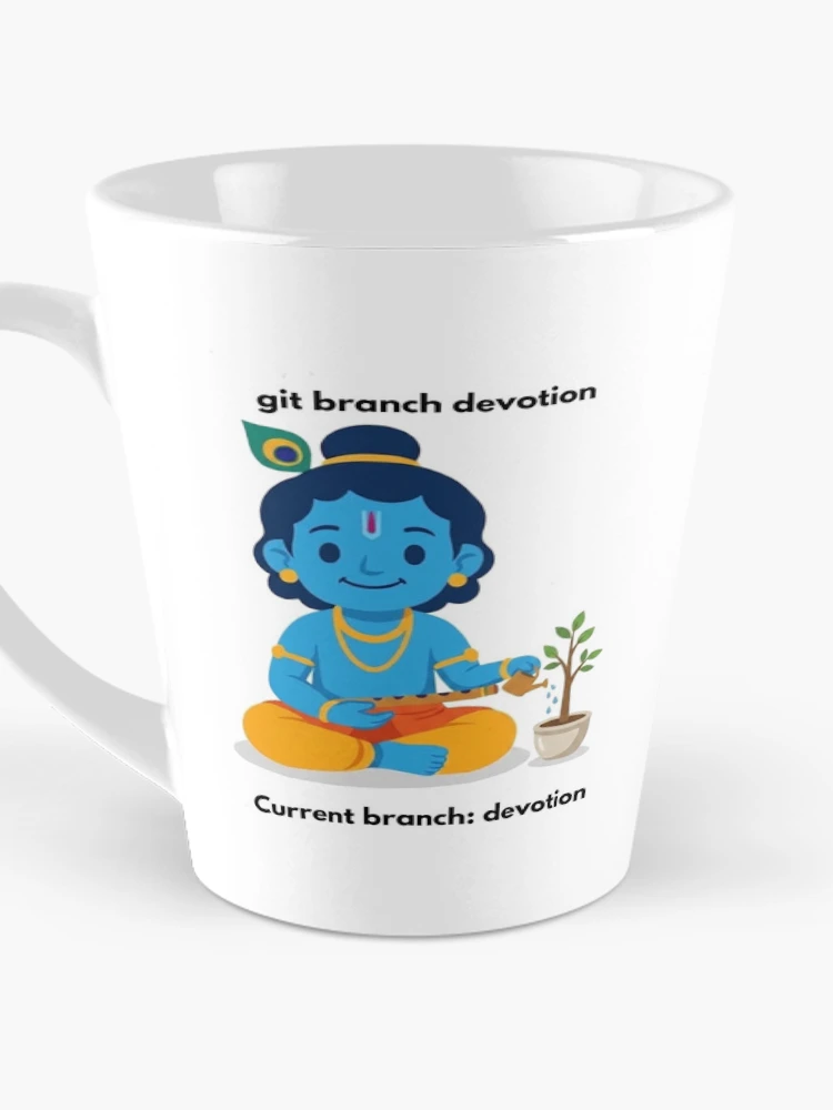 Thumbnail 3 of 4, Coffee Mug, git branch devotion | Git Developer Sticker | Tech Humor designed and sold by BhaktiByte.
