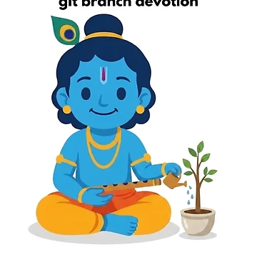 Artwork thumbnail, git branch devotion | Git Developer Sticker | Tech Humor by BhaktiByte
