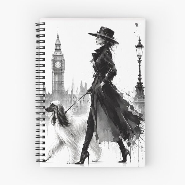 Item preview, Elegant Lady & Afghan Hound – Luxury Fashion Watercolor Art. London. designed and sold by NewtBoo.
