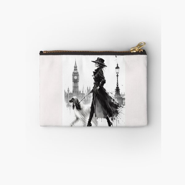 Item preview, Elegant Lady & Afghan Hound – Luxury Fashion Watercolor Art. London. designed and sold by NewtBoo.