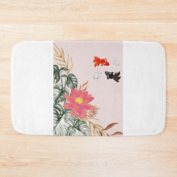 Item preview, Japanese Koi Fish and Pink Water Lily Botanical Art designed and sold by LabPixelPulse.