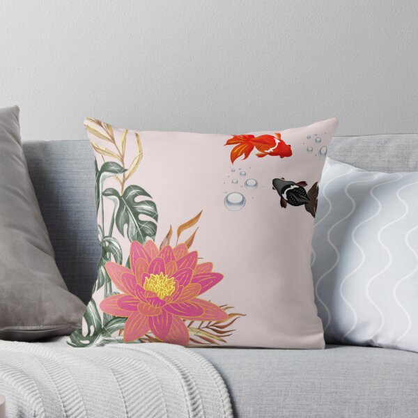 Item preview, Japanese Koi Fish and Pink Water Lily Botanical Art designed and sold by LabPixelPulse.