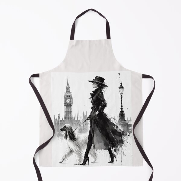 Artikelvorschau, Elegante Dame & Afghanischer Windhund – Luxuriöse Mode-Aquarellkunst. London. entworfen und verkauft von NewtBoo.