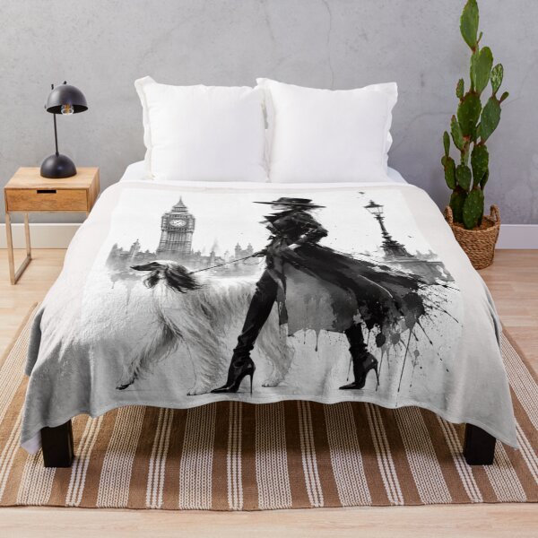 Item preview, Elegant Lady & Afghan Hound – Luxury Fashion Watercolor Art. London. designed and sold by NewtBoo.