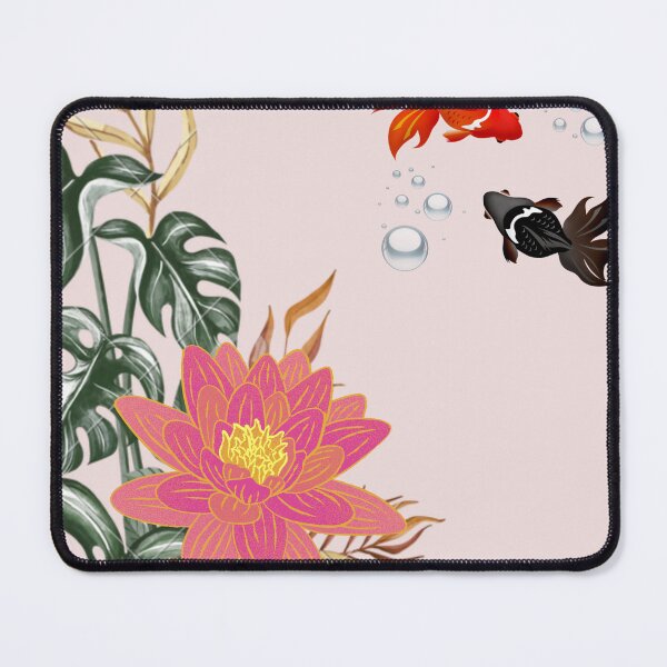 Item preview, Japanese Koi Fish and Pink Water Lily Botanical Art designed and sold by LabPixelPulse.