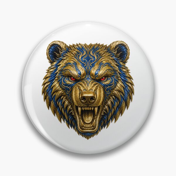 Item preview, Royal Blue & Gold Wild Bear Heads SVG Bundle designed and sold by Mnrrstudio.