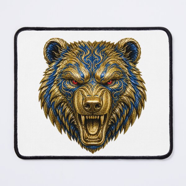 Item preview, Royal Blue & Gold Wild Bear Heads SVG Bundle designed and sold by Mnrrstudio.