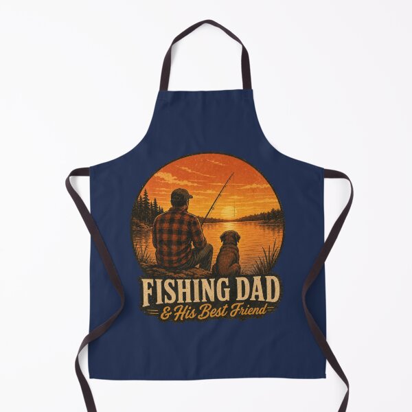 Item preview, Fishing Dad and His Best Friend - Vintage Sunset Fishing Dog Gift designed and sold by bumbledown.
