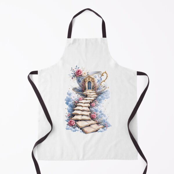 Item preview, Whimsical Teacup House and Book Staircase Pride and Prejudice Art designed and sold by Fenay Designs.