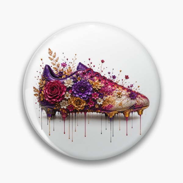 Item preview, Floral Soccer Cleat Bouquet Gold Purple Pink Art designed and sold by Aureva Arts Shop.