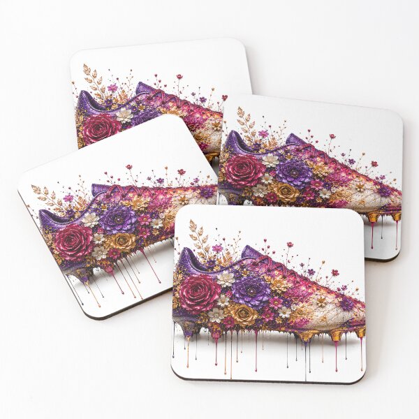 Item preview, Floral Soccer Cleat Bouquet Gold Purple Pink Art designed and sold by Aureva Arts Shop.