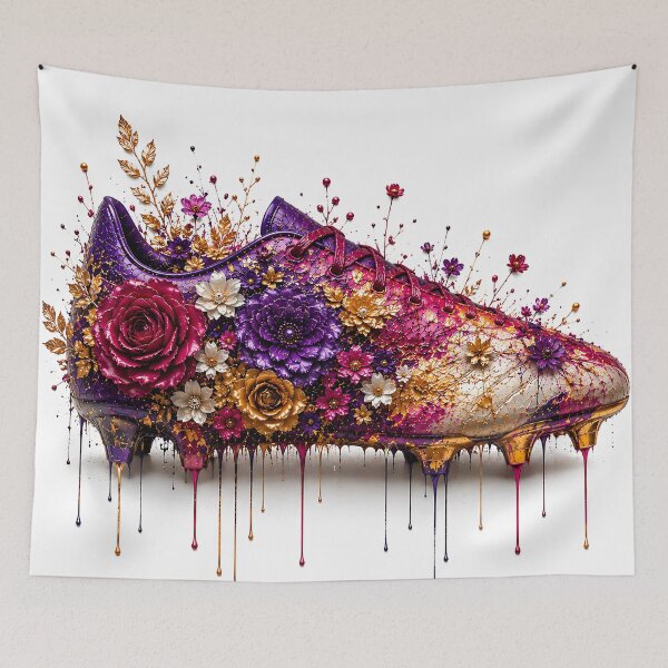 Item preview, Floral Soccer Cleat Bouquet Gold Purple Pink Art designed and sold by Aureva Arts Shop.