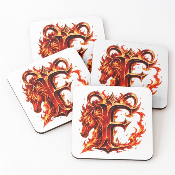 Item preview, Aries Emberstallion Flameglyph Letter F designed and sold by BlissBlvdShop.