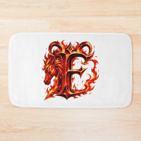 Item preview, Aries Emberstallion Flameglyph Letter F designed and sold by BlissBlvdShop.