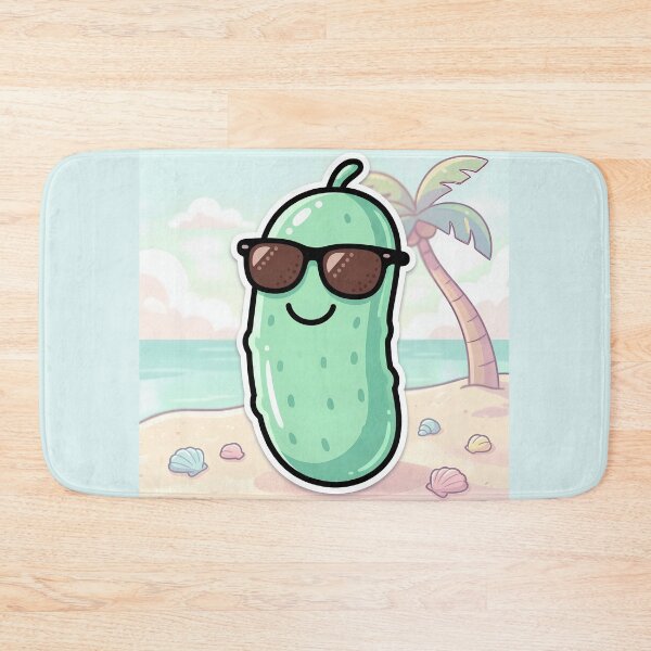 Item preview, Cute Sticker Style Pickle on Beach - Funny Dill With It Summer Sunglasses designed and sold by Basma Designs | Funny Shirts, Stickers & Mugs.