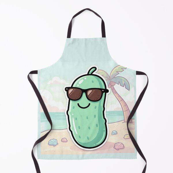 Item preview, Cute Sticker Style Pickle on Beach - Funny Dill With It Summer Sunglasses designed and sold by Basma Designs | Funny Shirts, Stickers & Mugs.