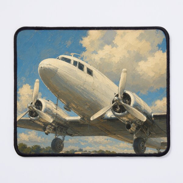 Item preview, Vintage Twin-Engine Propeller Airliner Landing Illustration designed and sold by EMairplanes.