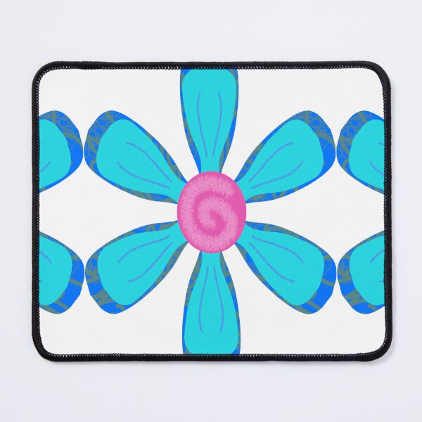 Item preview, Turquoise Blue Pink Floral Pattern Seamless Border designed and sold by MigWhimsy.